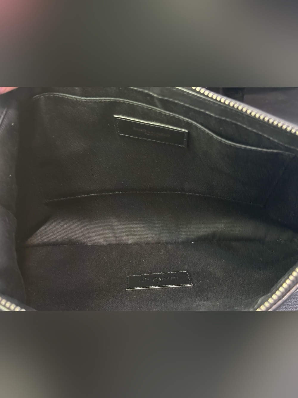 Saint Laurent Rive Gauche Crossbody/Clutch Bag Coated Canvas Leather Ivory Black - Picture 11 of 16